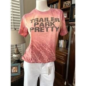 NEW KEEP IT GYPSY women's trailer park pretty acid washed t-shirt in multicolor